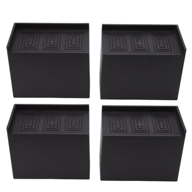 4 elevadores resistentes negros de 5 pulgadas, cuadrados, agrandados y ensanchados para muebles de oficina
