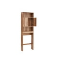 thumbnail image 4 of Over The Toilet Storage, 3 Tier Over Toilet Bathroom Organizer with 2 Open Shelves and 1 Cabinet, Above Toilet Storage Cabinet, Bathroom Space Saver for Restroom(Yellow Brown, 24.8"L x 7.8"W x 76.8"H), 4 of 9