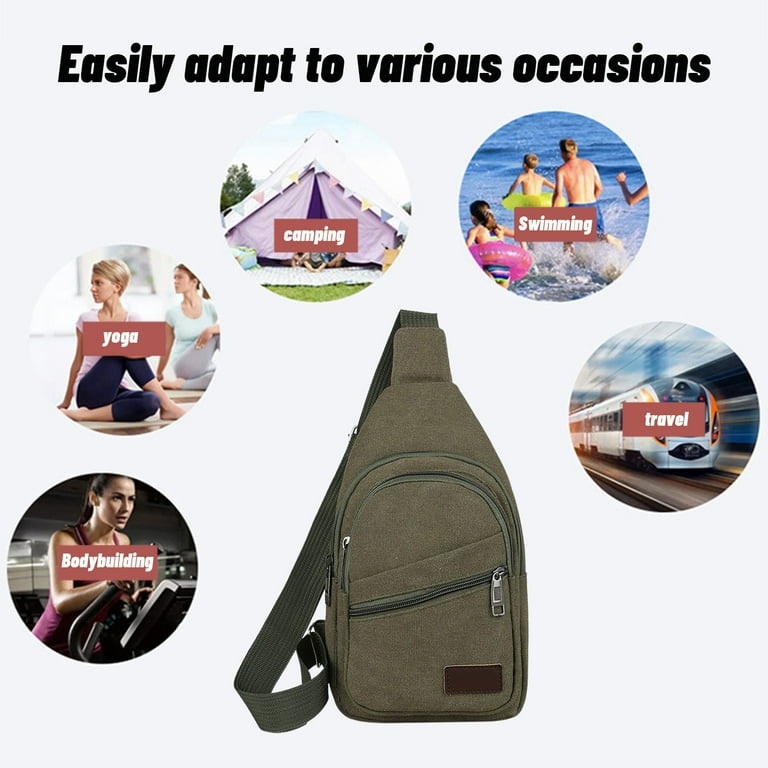 Matoen Unisex Canvas Sling Bag - Adjustable Crossbody  display picture 2