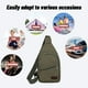 thumbnail image 5 of Mochila bandolera con bolsa de lona para hombres y mujeres - 30x17x5cm, verde militar o café, poliéster, correa ajustable, viaje y senderismo, 5 of 6