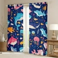 thumbnail image 2 of Erosebridal Kawaii Whale Curtains for Living Room, Cute Jellyfish 30%-50% Blackout Curtains Set of 2 (38x45), Cartoon Sealife Curtains and Drapes (38x45), Window Curtains Room Decorative, 2 of 6