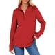 thumbnail image 2 of Tops Henley para mujer,Sudadera holgada con capucha para mujer, con solapa y cremallera, manga larga con abertura para el pulgar, mezcla de poliéster, ropa informal, sopatenor, 2 of 9