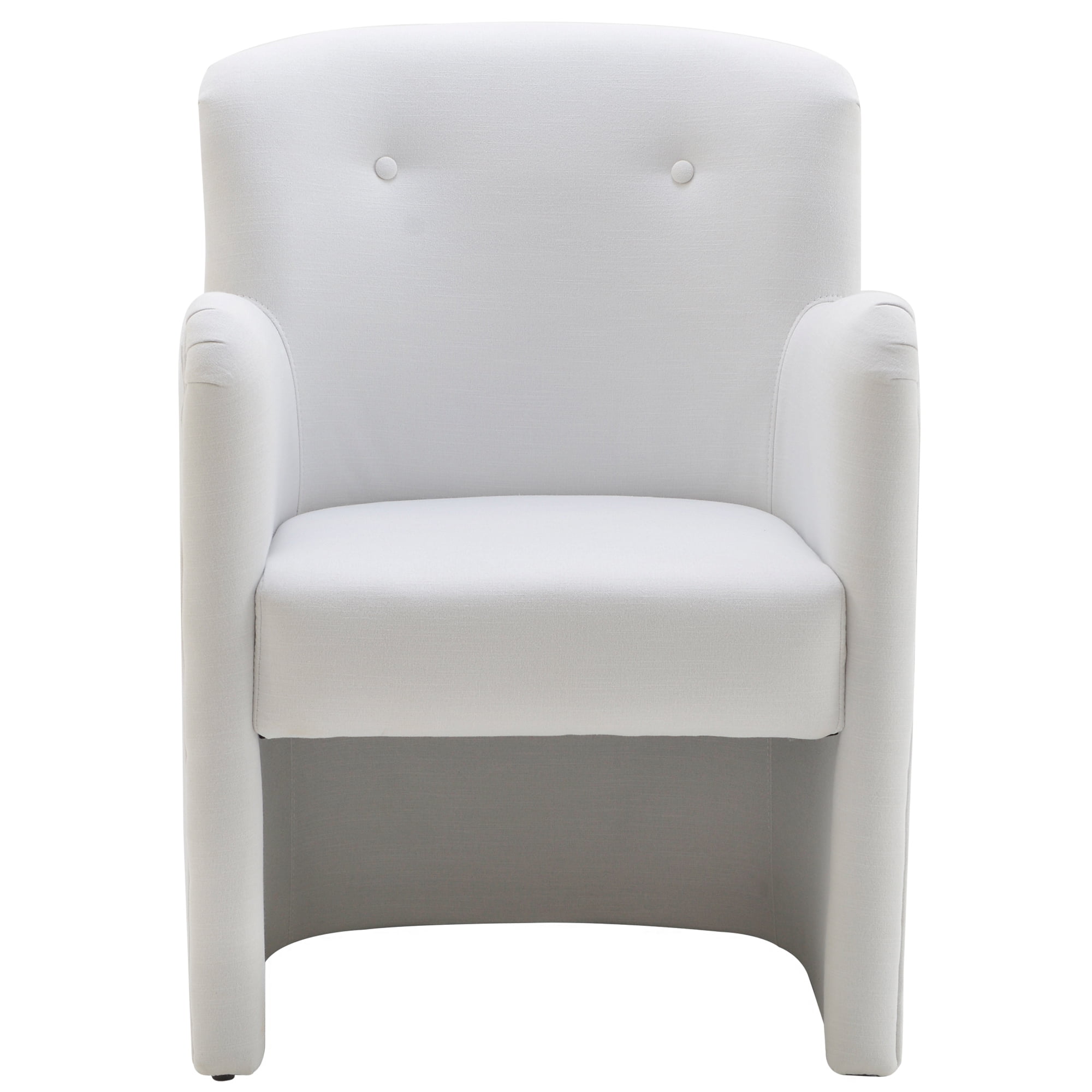 24" Wide Modern Dining Chair Performance Fabric Upholstered Dining Armchair for Kitchen Dining Room Living Room (Ivory)