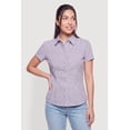 thumbnail image 2 of Women's Plaid Seersucker Button Front Pleated Shirt, 2 of 4