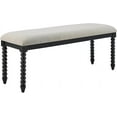 thumbnail image 3 of DUHOME Upholstered Bench for Bedroom End of Bed,48" Bedroom Bench Linen Fabric Ottoman Entryway Bench with Vintage Wood Legs for Living Room, Foyer, Dining Room Black/Cream, 3 of 7