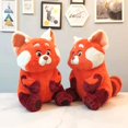 thumbnail image 3 of Disney-Muñeca de peluche de mapache para niños, juguete de peluche Kawaii de 20-45cm, nueva versión roja giratoria de la deformación juvenil, Panda rojo, 3 of 3