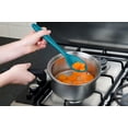 thumbnail image 2 of Cuchara ranurada de silicona para servir, resistente al calor hasta 480 °F, utensilio de cocina higiénico de diseño de una pieza para drenar y servir (azul verde azulado), 2 of 8