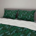 thumbnail image 2 of Tropical Comforter & Sham Bedding Set, Leaf Motifs Forest Foliage Growth Jungle Botanical Pattern, 3 pcs Duvet Set Microfiber Filling Quilt, 5 Sizes, Emerald Pale Blue, by Ambesonne, 2 of 4