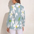 thumbnail image 2 of Groovy Daisy Flower Long Sleeve Blouse Woman Streetwear Casual Shirts Summer Oversize Woman Streetwear Clothing Birthday Present, 2 of 7