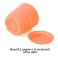 thumbnail image 3 of Uxcell Home Office Desk Plastic Round Plant Planter Holder Flower Pot Orange 13cm Dia, 3 of 4