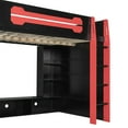 thumbnail image 5 of Euroco Full Size Loft Bed with Desk, Gaming Bed with RGB Light and Storage Selves, Red, 5 of 16