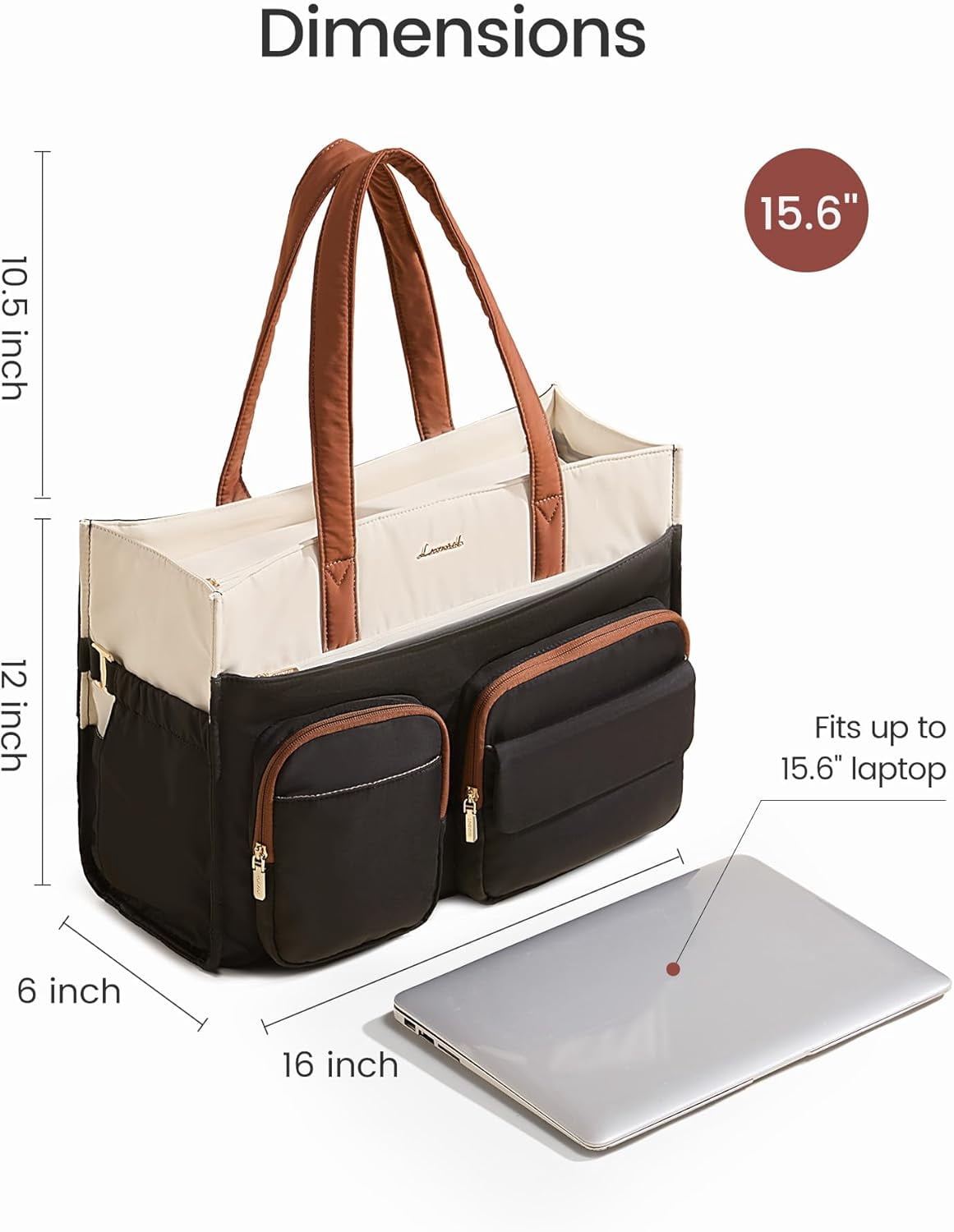LOVEVOOK Teacher Tote Bag for Women,Multi-pocket Laptop Bag with Large Cup Holder,Nurse Bags Work Travel Computer Handbag