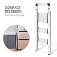 thumbnail image 4 of APEXCHASER 3 Step Ladder, Aluminum Lightweight Folding Step Stool with Utility Handle, Anti-Slip Steps Wide Platform for Kitchen, Pantry, Home,Office, 4 of 4