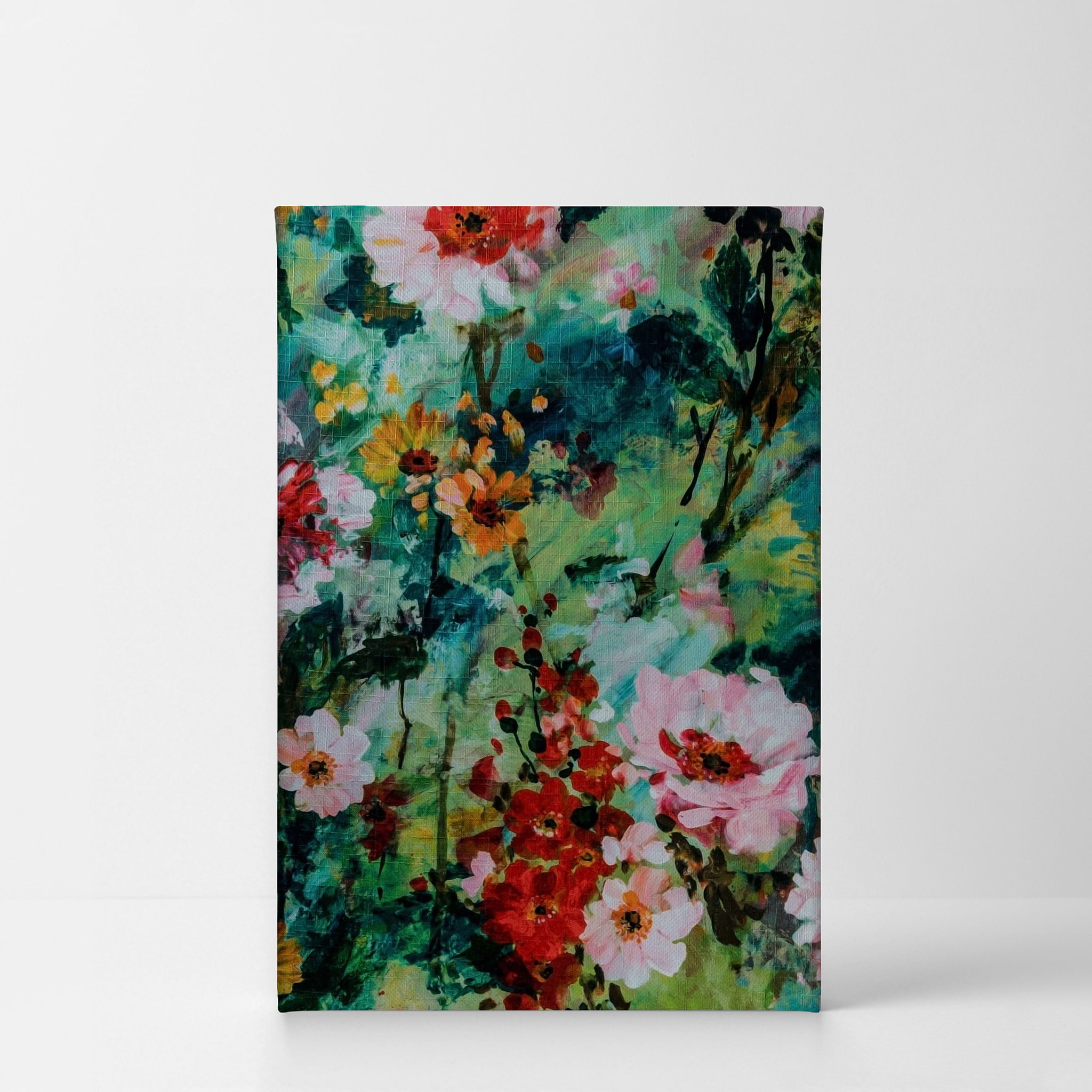 COLOURFUL FLOWERS CANVAS PRINT WALL DESIGN READY TO HANG