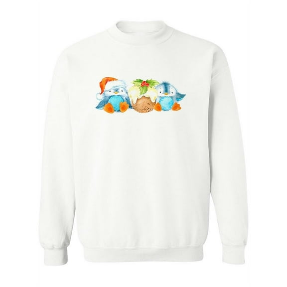 Cute Fluffy Penguins . Sweatshirt Women -Image by Shutterstock, Female x-Large