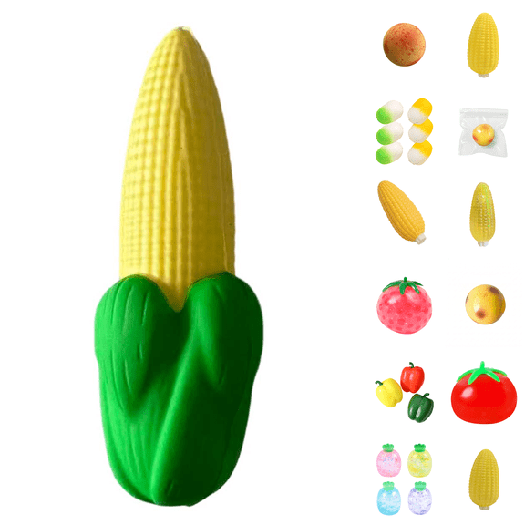 Corn Squishy Toys, Ultra-Soft Slow Rising Stress Relief Fidget Toy Set, Realistic Vegetable Squeeze Balls for Office Home Desk Decor Classroom Prizes, Fun Party Favors Birthday Gifts