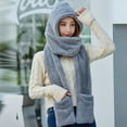 thumbnail image 5 of IROINNID Winter Hat for Women Cold Proof Three in One Thermal Cap Warm Scarf with Pocket ,Gray, 5 of 5