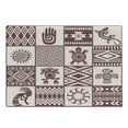 thumbnail image 1 of Kokopelli Cutting Board, Patchwork Style Frog Hand Chameleon Shepherds Pipe Primitive Pattern, Decorative Tempered Glass Cutting and Serving Board, in 3 Sizes, by Ambesonne, 1 of 2