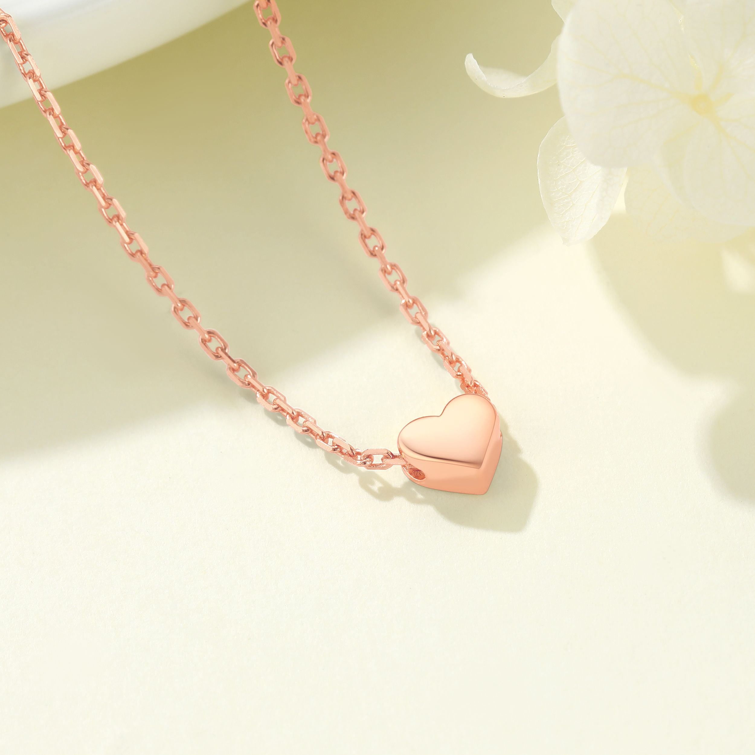 Suplight Dainty 925 Stelring Silver Heart Shape Necklace Jewelry for Women Girlfriend