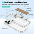 thumbnail image 4 of ELEHOLD Transparent Phone Case For iPhone 17 Pro Max, Slim Wrist Strap Invisible Kickstand Mag-Safe Magnetic Charging Drop Protection Shockproof Clear Phoen Case ,Brown, 4 of 8