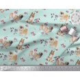 thumbnail image 3 of Soimoi Velvet Fabric Floral,Sheltie & Pekingese Dog Print Fabric by Yard 58 Inch Wide, 3 of 3