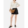 thumbnail image 4 of Women High Waist Denim Shorts, Casual Wide Leg Cargo Jean Shorts with Patch Pockets, 4 of 6