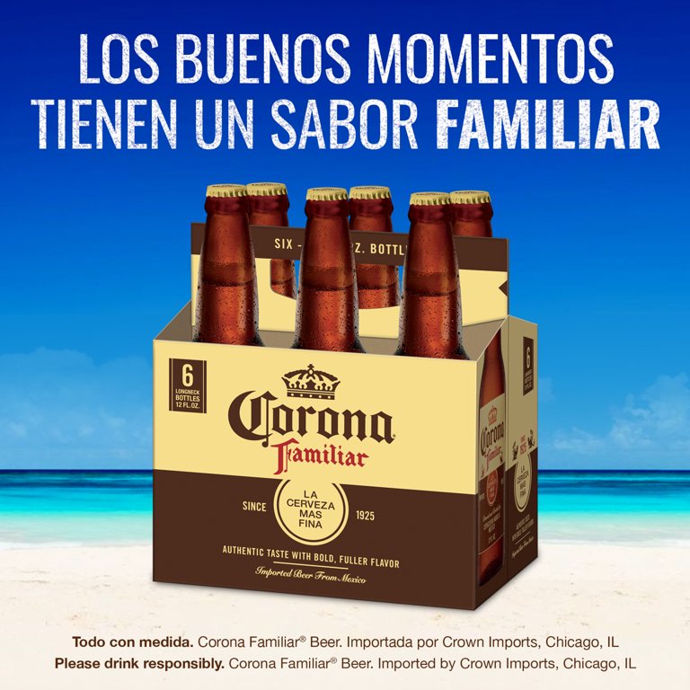 Corona Familiar, Mexican Lager, 6 pack 12 fl. oz. bottles, 4.8