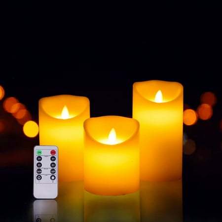 

Virmaxy Sales Romantic Electronic LED Flameless Flickering Simulation Candle Night Light 3PCS Yellow