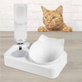 thumbnail image 3 of Cuencos elevados para comida para gatos, cuenco automático de comida y dispensador de agua para gatos y perros, juego de cuencos para comida para gatos con ángulo ajustable inclinado de 15° para, 3 of 8