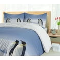 thumbnail image 5 of Ambesonne Colorful Duvet Cover Sets, Penguins in Antarctica, 2-Queen, Purple Grey Black White, 5 of 7