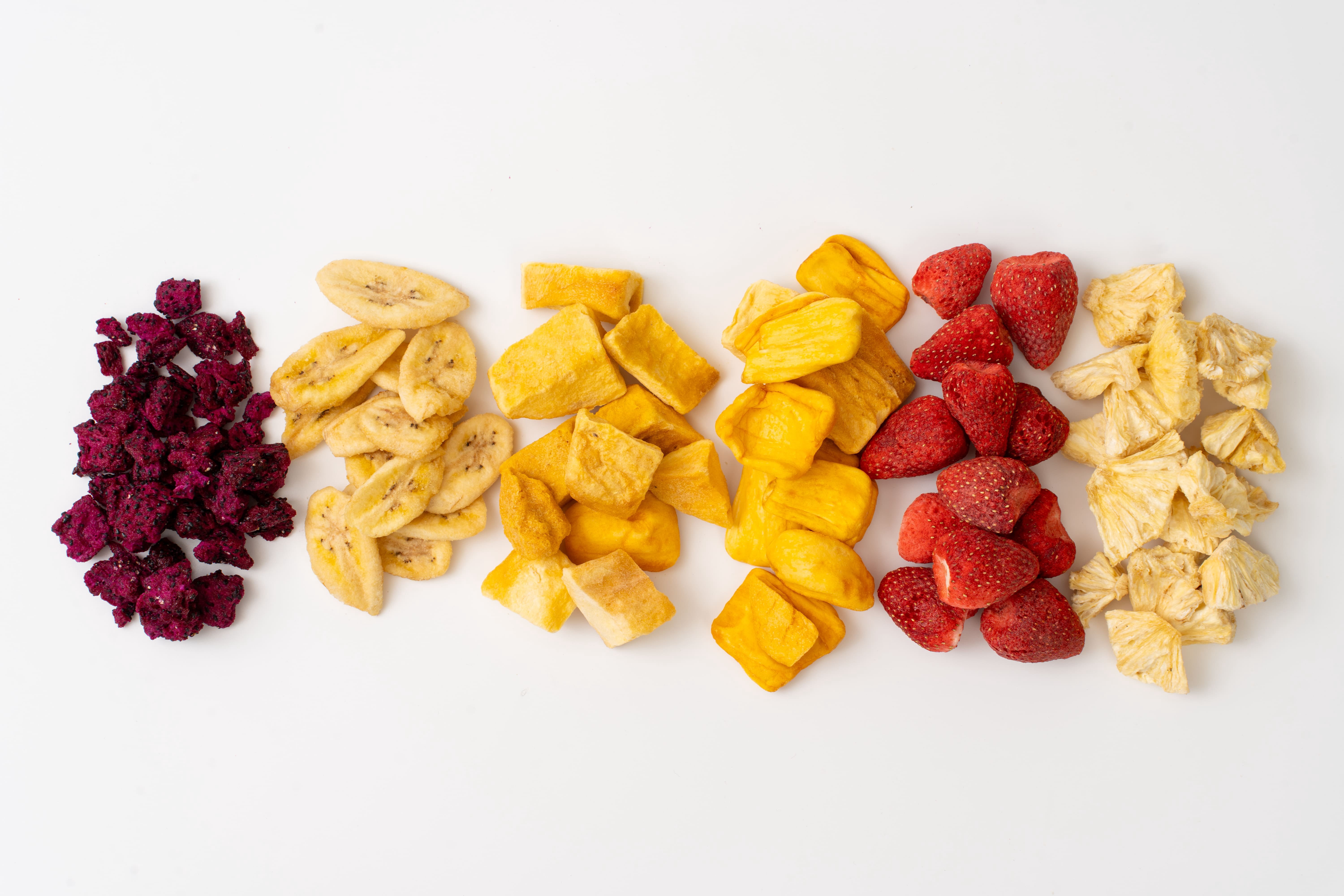Freeze-Dried Mixed Fruit | Strawberry, Banana, Mango, Dragon Fruit, Jackfruit, Pineapple |  1  Ounce, 12 Pack