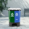 thumbnail image 2 of Plastic 2 In 1 Dustbin Small | 19 Liter | Pedal Dustbin | With Lid and Detachable Bin | Garbage Waste Bin with Handle | Dustbin for Kitchen-Bathroom | Wet & Dry Waste Bin | Green & Blue, 2 of 4