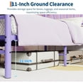 thumbnail image 4 of Twin Size Bed Frame, Heart Shaped Metal Bed Frame with Headboard and Footboard, Platform Bed Frame with Sturdy Slat Support, Underbed Storage Space, No Box Spring Needed, Purple, 4 of 6