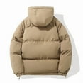 thumbnail image 6 of adviicd Unisex Couple's Thick Warm Hooded Puffer Coat, Loose Fit Thermal Insulated Winter Jacket Fuzzy Puffer Coat (Khaki, M), 6 of 9