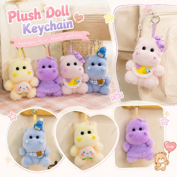 Racifhz Adorable Soft Plush Doll Keychain Pendant for Backpacks and Gifts, 1Pcs Blue