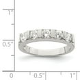 thumbnail image 5 of Auriga Fine Jewelry 925 Sterling Silver White Cubic Zirconia Wedding Band Ring Size 8 for Women, 5 of 6