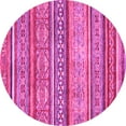 thumbnail image 1 of Ahgly Company Indoor Round Abstract Pink Modern Area Rugs, 8' Round, 1 of 4
