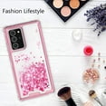 thumbnail image 7 of For Samsung Galaxy Note 20 Case,Clear Liquid Glitter Waterfall Bling Protective Case for Galaxy Note 20 - Pink, 7 of 7
