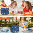 thumbnail image 6 of OPUX Insulated Lunch Bag Kids, Lunch Box for School Boy Girl, Leakproof Small Reusable Compact Soft Mini Cooler Bag, Toddler Small Lunch Boxes Kit Pail with Front Side Pockets, Space Astronaut, 6 of 6