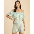 thumbnail image 2 of Moomaya Chic Printed Georgette Off Shoulder Jumpsuit - Trendy Women's Romper, 2 of 9
