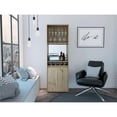 thumbnail image 2 of FM FURNITURE Redding Bar Cabinet Five Bottle Cubbies Engineered Wood Beige, 2 of 9