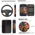 thumbnail image 5 of Uorisanigo Car Seat Cover Set 18pcs Deer American Flag with Steering Wheel Cover Auto Seat Belt Shoulder Pads Armrest Covers Pad Headrest Car Coasters Handbrake Protector for SUV Vans Sedans, 5 of 7