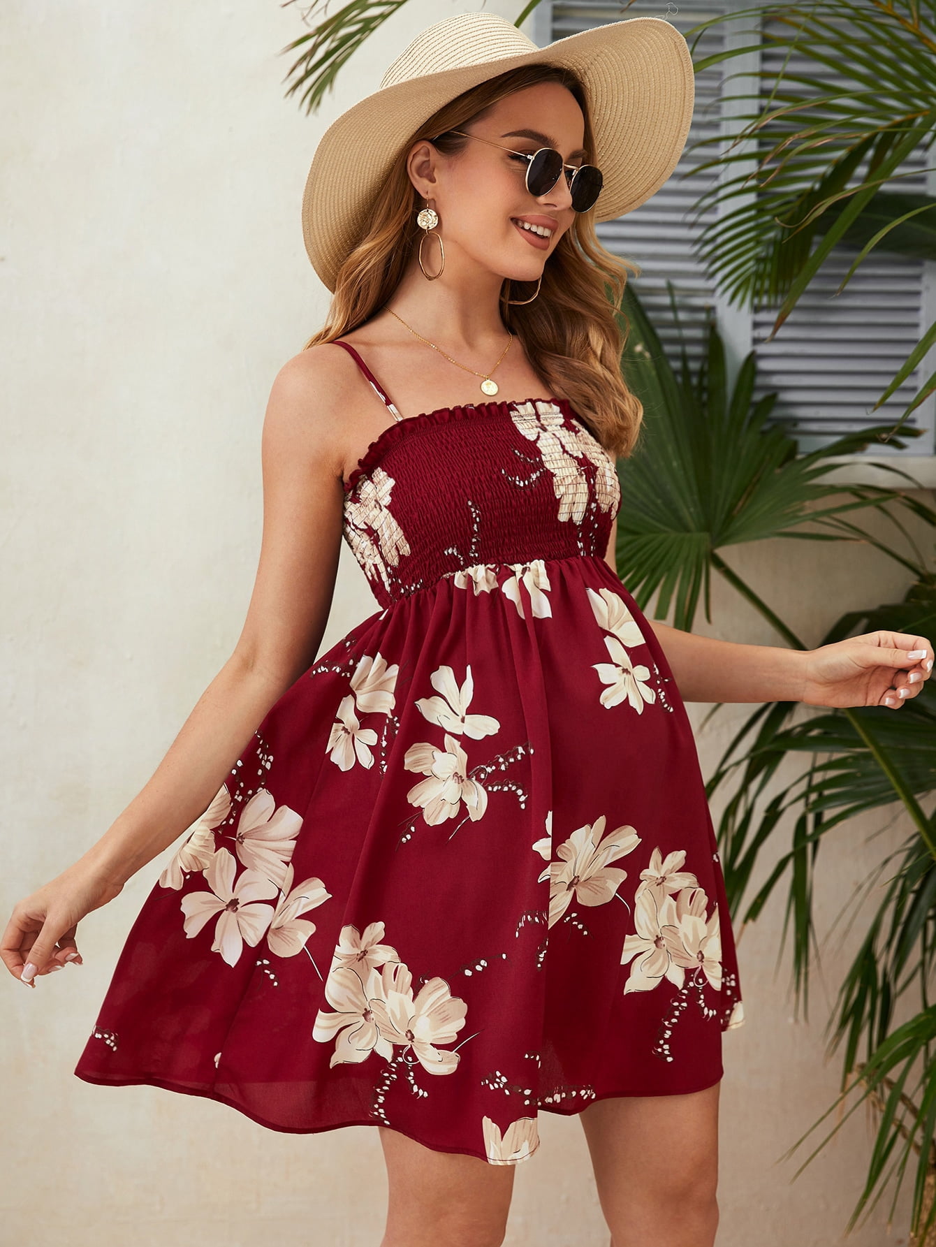 Boho Women's Maternity Shirred Bodice 