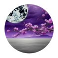 thumbnail image 4 of WYYP Purple Flowers, Full Moon Round Tablecloth - Outdoor Picnic Camping and Indoor Kitchen Dining Party - 100% Polyester Waterproof Resistant Fabric White, 4 of 8