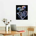 thumbnail image 2 of ARISTURING  Skull Wall Art Abstract Kissing Skeleton Lovers Painting Art Prints Modern Romantic Bedroom Artwork Framed, 2 of 4