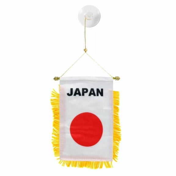 Japan Japanese MINI BANNER FLAG CAR & HOME WINDOW MIRROR HANGING 2 SIDED