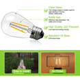 thumbnail image 5 of ROMANJOY S14 LED Replacement Light Bulbs, E26 Base Edison Bulbs 2W Equivalent to 20 Watt, 2200K Warm White LED Bulbs for Outdoor Patio Garden Vintage String Lights, 6Pack, 5 of 7