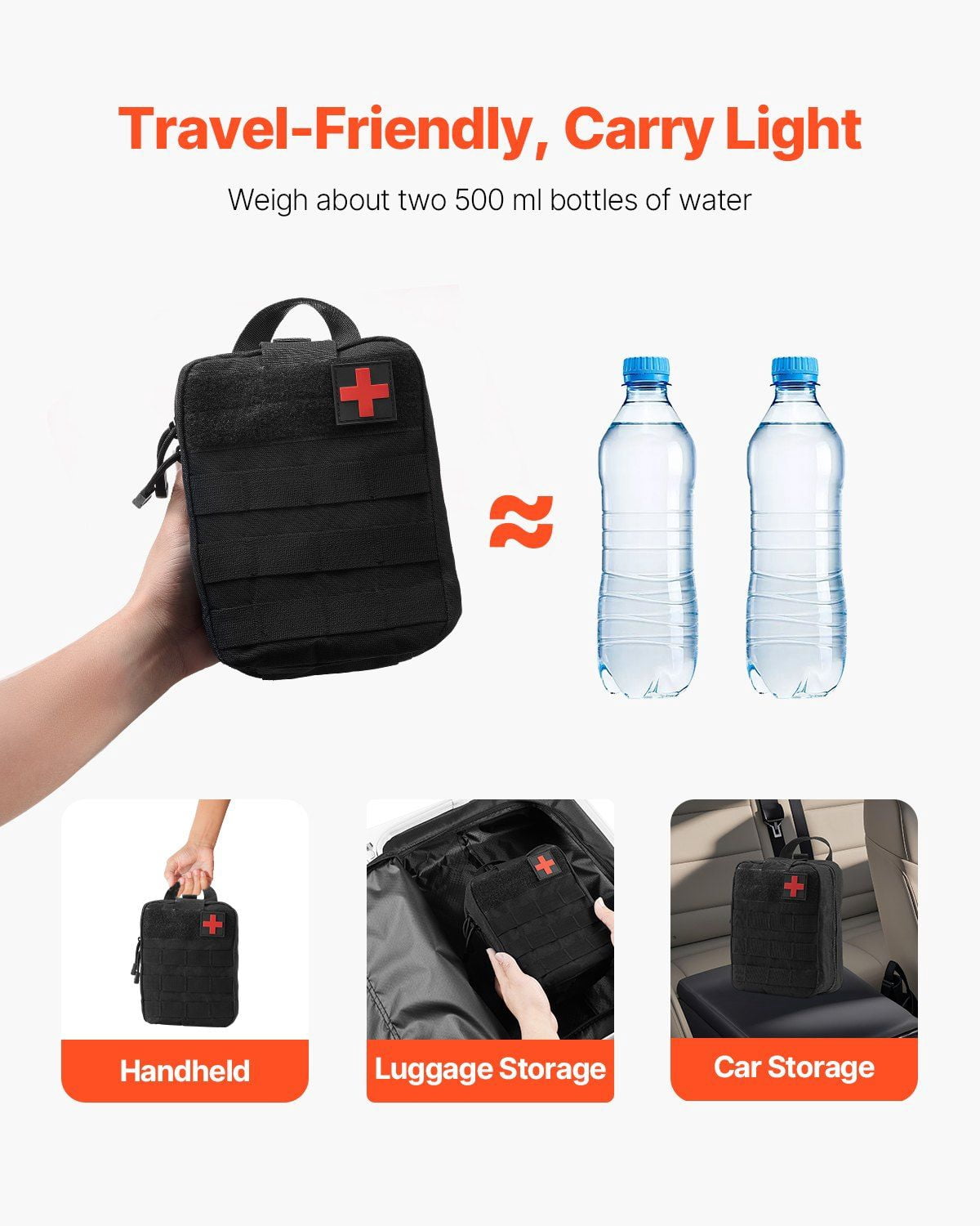 250 Piece 600D Nylon Trauma First Aid Kit Survival Gear for Camping Hiking Hunting Outdoor Adventure Emergency