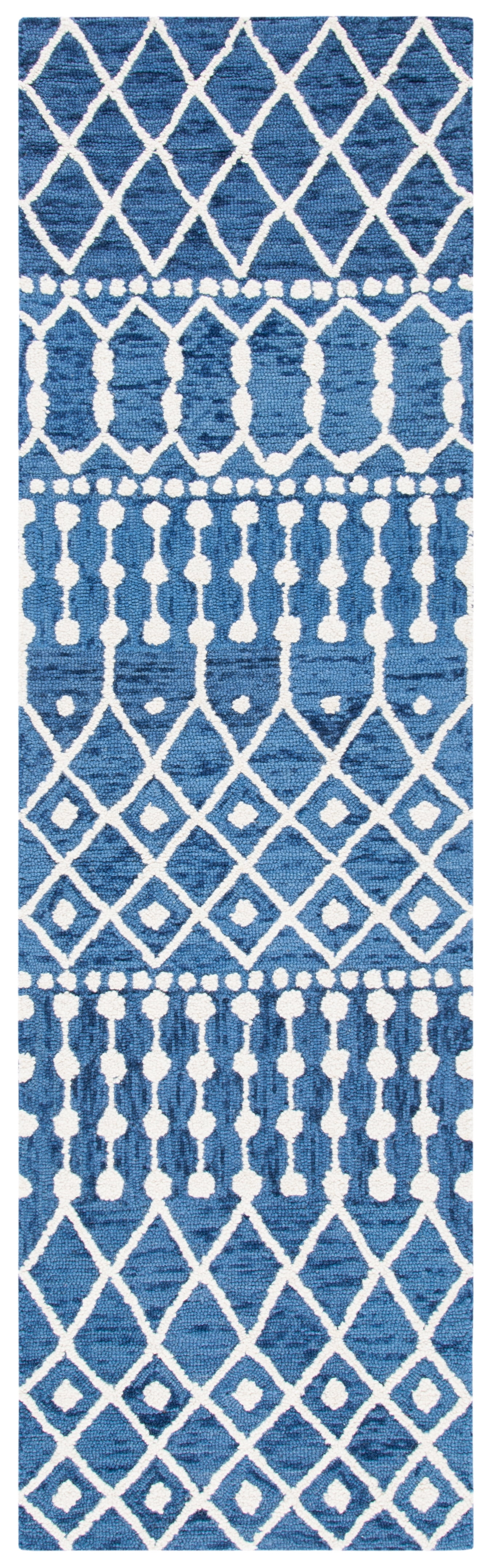 SAFAVIEH Blossom Aspen Aztec Runner Rug, Navy/Ivory, 2'3" x 8'
