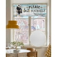 thumbnail image 4 of Panda Kitchen Valances for Windows Farmhouse Linen Window Valance Curtain for Living Room Window Treatment Animal Sit on Toilet Flowers Oil Painting Art Valance Rod Pocket Topper Drape, 42 x 18 Inch, 4 of 6